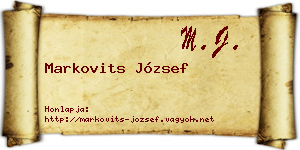 Markovits József névjegykártya